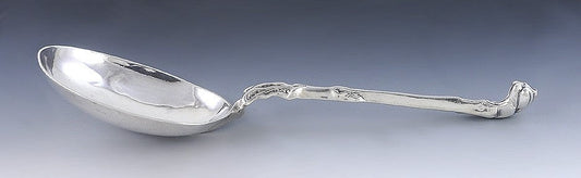 RARE mid 1600s-1700s Dutch Silver Spoon Paw Fork Handle