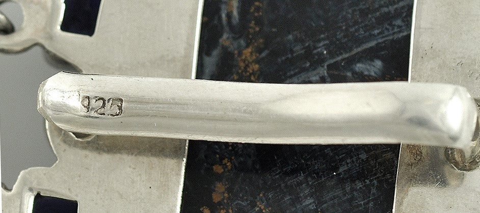 Wonderful Sterling Silver Large Genuine Pietersite (tempest stone) Pendant/Slide