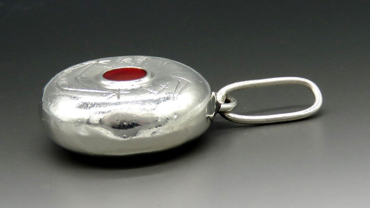 Unique Retro Towle Sterling Silver Enamel Red Nose Clown Face Baby Rattle Charm