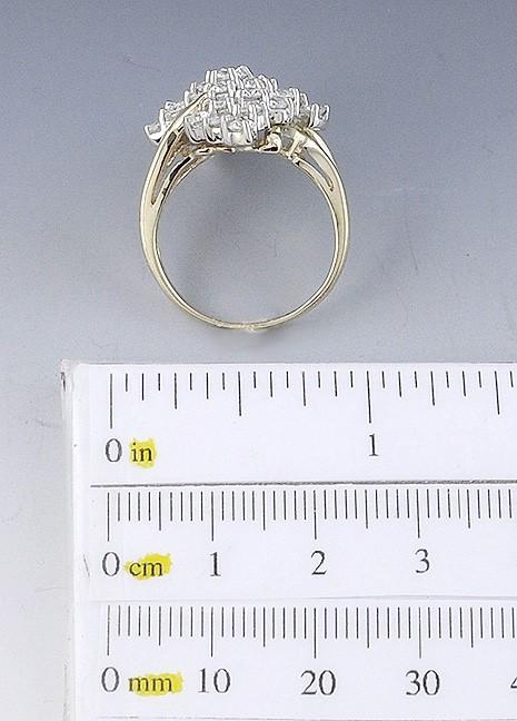 Stunning 14K Yellow Gold 1.5-2ct Diamond Cluster Ring Size 7