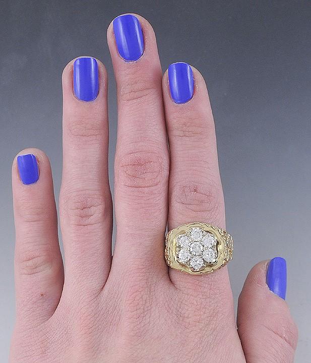 Superb Quality 14k Yellow Gold And ~1.75ct Diamond Ring Size 11.25