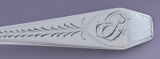 Antique c1810 American Coin Silver Coffin End Tea Coffee Spoons 5 7/8"