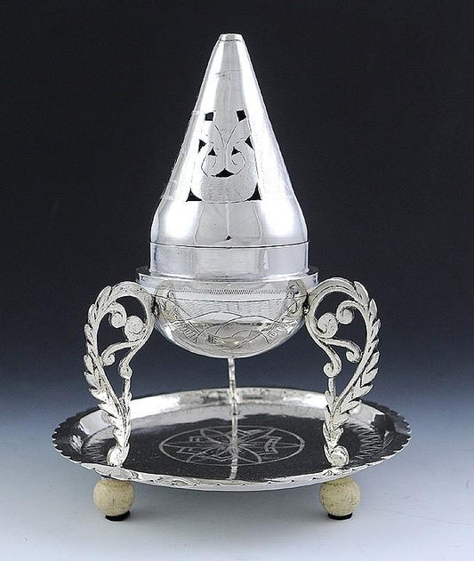 Vintage Middle Eastern Turkish Silver Incense Burner