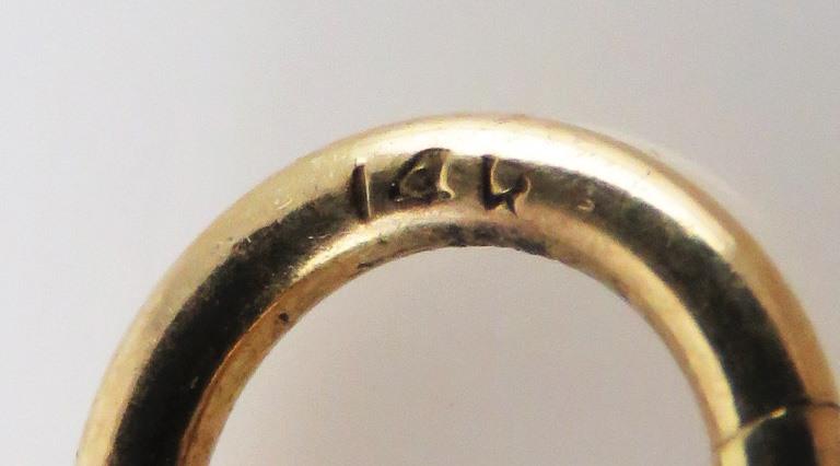 Vintage c1930 14K Yellow Gold & Cooks Crystal Duck Hunting Motif Bracelet 7" 26g