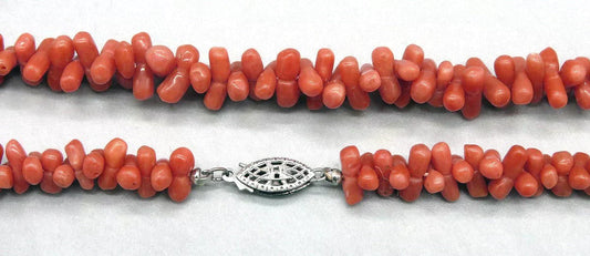 1850 to 1880 Victorian Coral Dumbell Style Necklace
