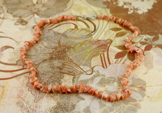 Antique or Vintage Lovely Creamy Pink Coral 16" Necklace