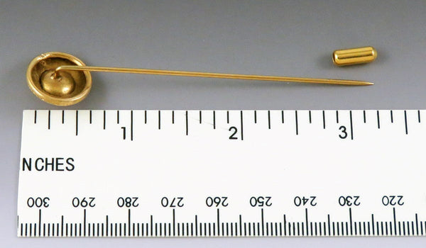 Lovely Antique Victorian 14k Yellow Gold Coral Stickpin