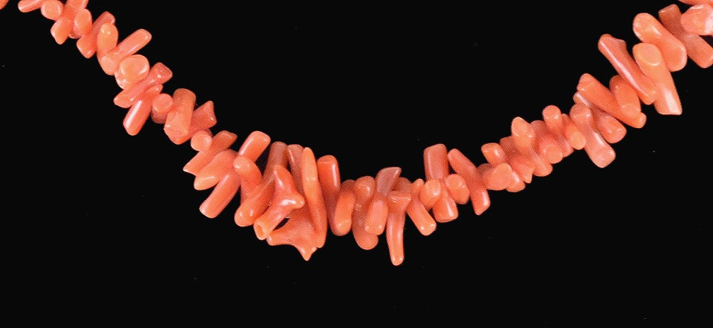 Eye-catching Vintage Set of Red Branch Coral Screw Back Earrings and Necklace