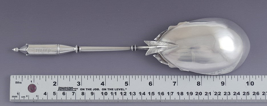 c1870s American Sterling Silver Aesthetic Movement Calla Lily Serving Spoon