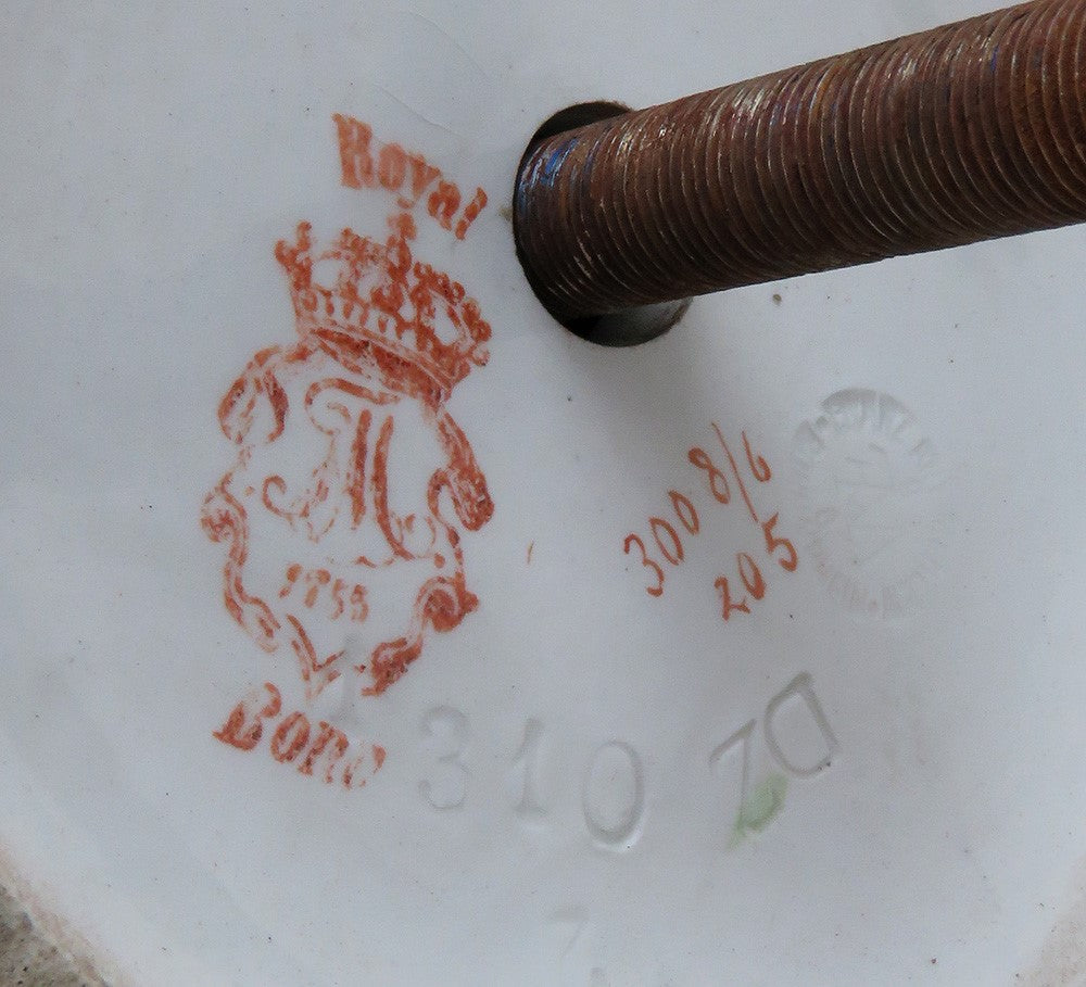 Beautiful 1800s Royal Bonn Vase Mounted as Lamp (Working) Handpainted Red Gilt
