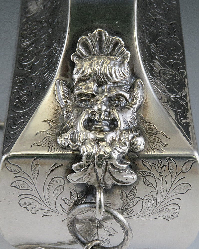 Antique 1850's Dutch Hand Engraved 850 - 900S Silver Flask Repro of 1600's Piece