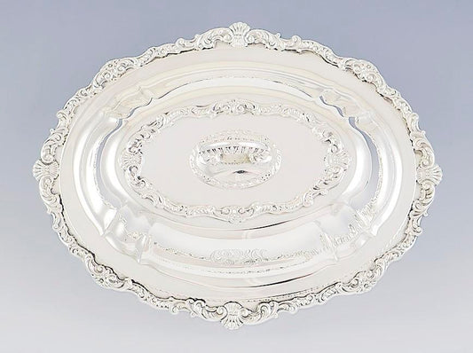 Antique 1903 Gorham Sterling Silver Covered Serving Dish Shell Scroll Motif