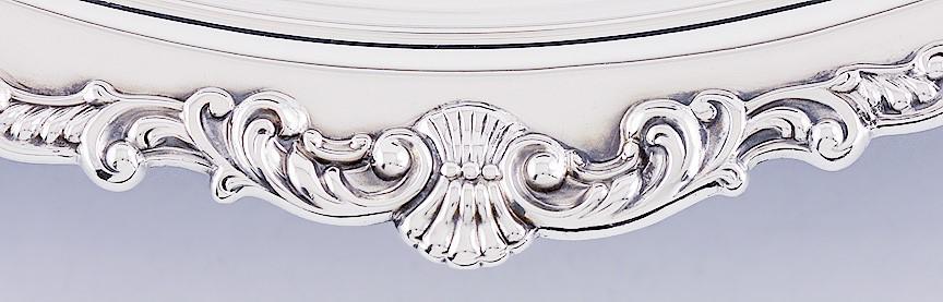 Antique 1903 Gorham Sterling Silver Covered Serving Dish Shell Scroll Motif