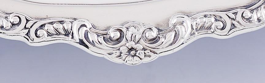 Antique 1903 Gorham Sterling Silver Covered Serving Dish Shell Scroll Motif