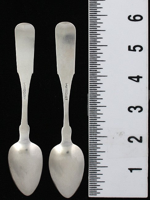 6 American Coin Silver Fiddle Teaspoons Thomas Richmond
