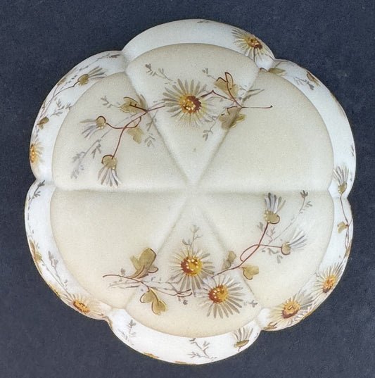 Fine Antique Wavecrest Melon Shaped Glass Dresser Jar