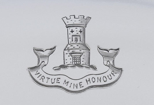 Antique Tiffany & Co Sterling Silver Plate Charger MacLean Motto Crest 10"