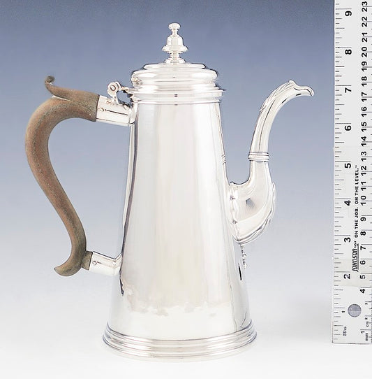 Antique 1735 English Georgian Sterling Silver Lighthouse Coffee or Teapot