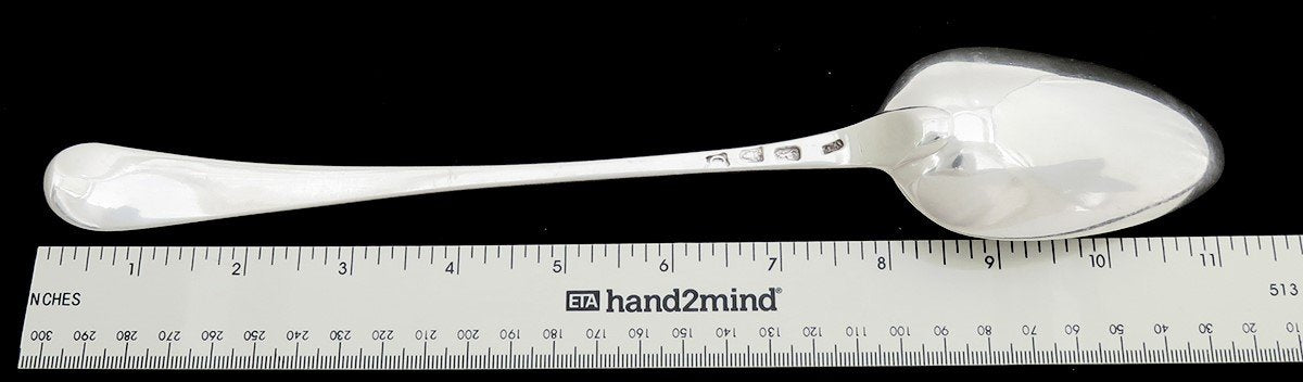 1778 English Sterling Silver Serving Spoon Alpaca Crest Benn Family 11 Inches