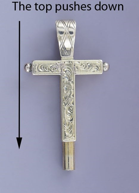 Antique c1860s Neat 14k Gold Hand Engraved Cross Pendant Watch Key Fob