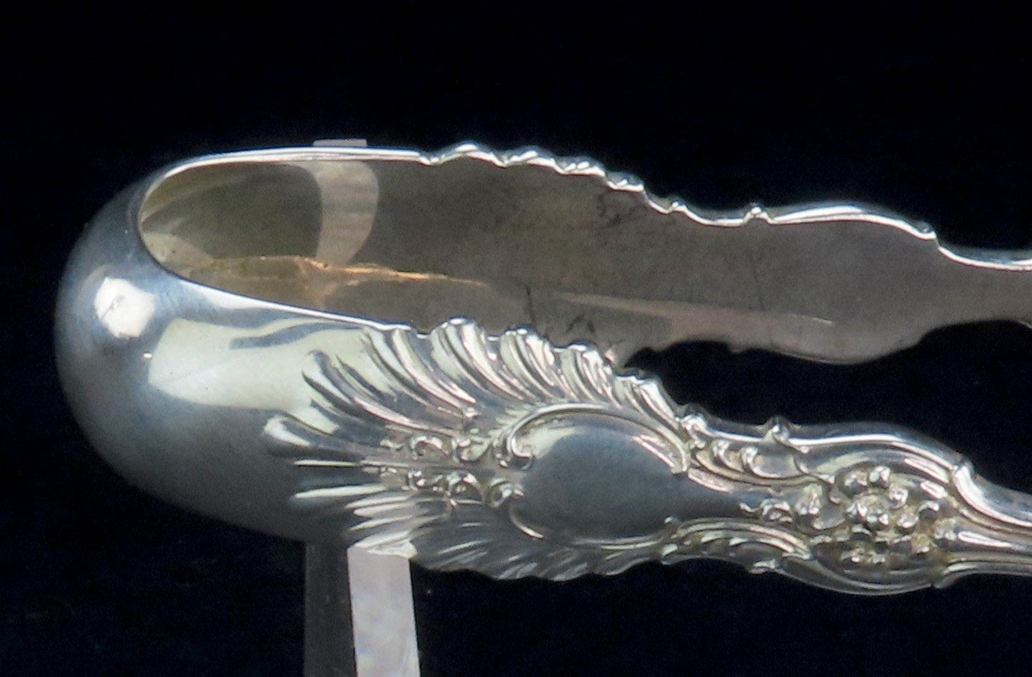 Rare Whiting Sterling Silver Radiant Pat. Asparagus Serving Tongs