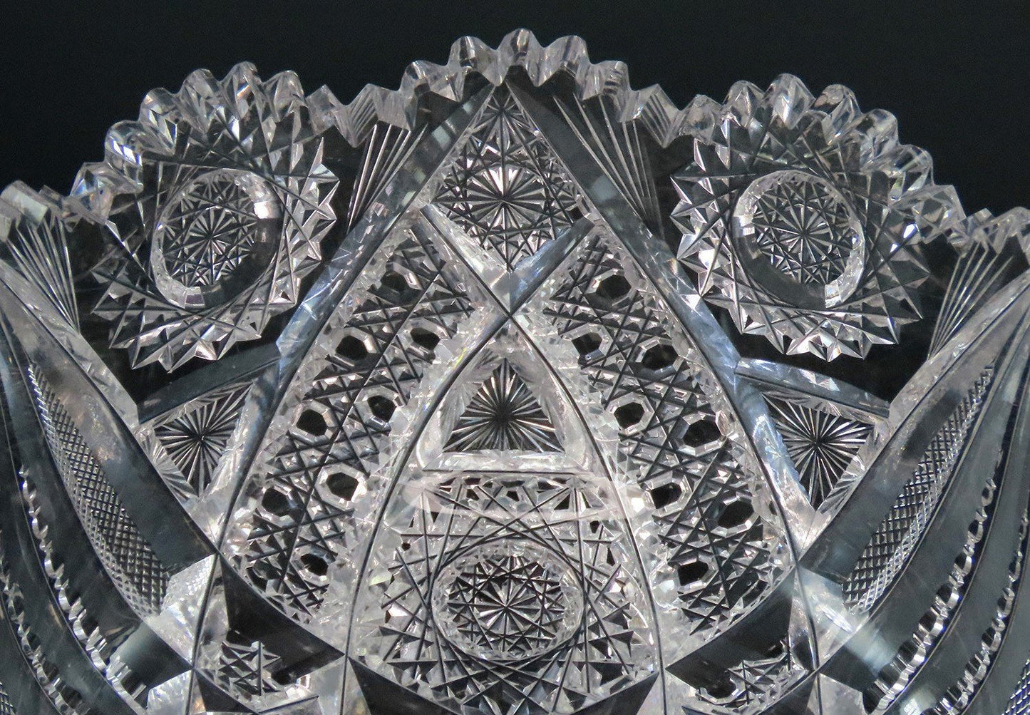 Lovely J. Hoare American Brilliant Period Cut Glass Small Bowl Carolyn Pattern