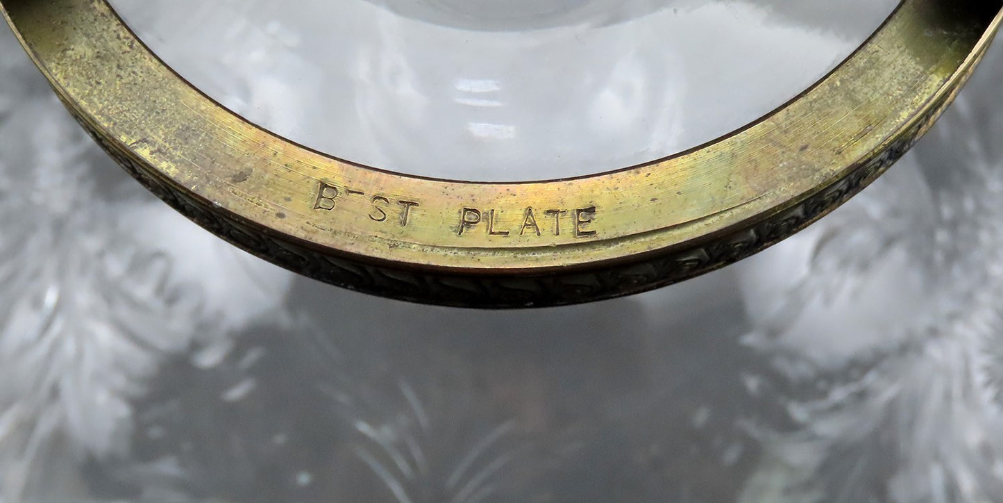 Stunning Pairpoint Glass Crystal Tazza Compote Hand-Cut Floral Pattern