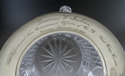 Antique ABP Brilliant Cut Glass Sterling Silver Fradley Loving Trophy Cup Vase