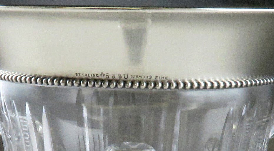 Antique ABP Brilliant Cut Glass Sterling Silver Fradley Loving Trophy Cup Vase