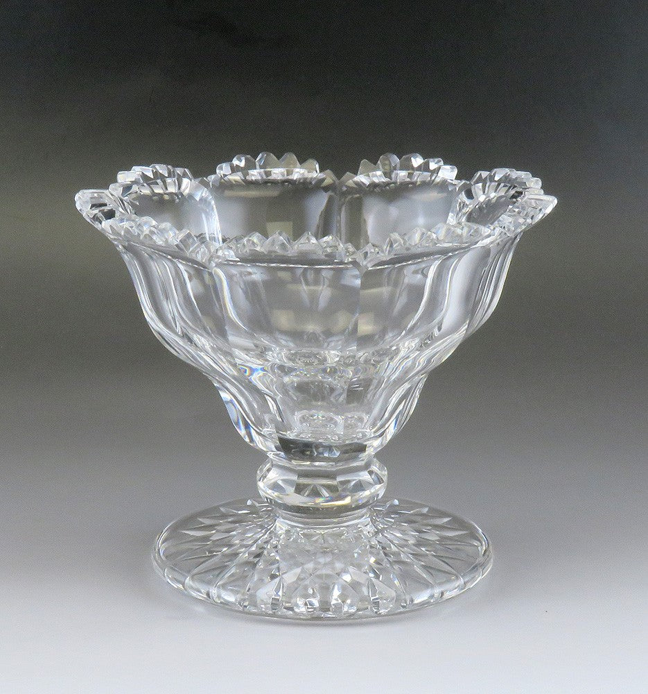 Antique ABP or Irish Cut Crystal Glass Compote Pedestal Bowl or Dish