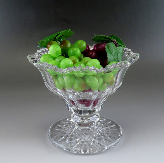 Antique ABP or Irish Cut Crystal Glass Compote Pedestal Bowl or Dish