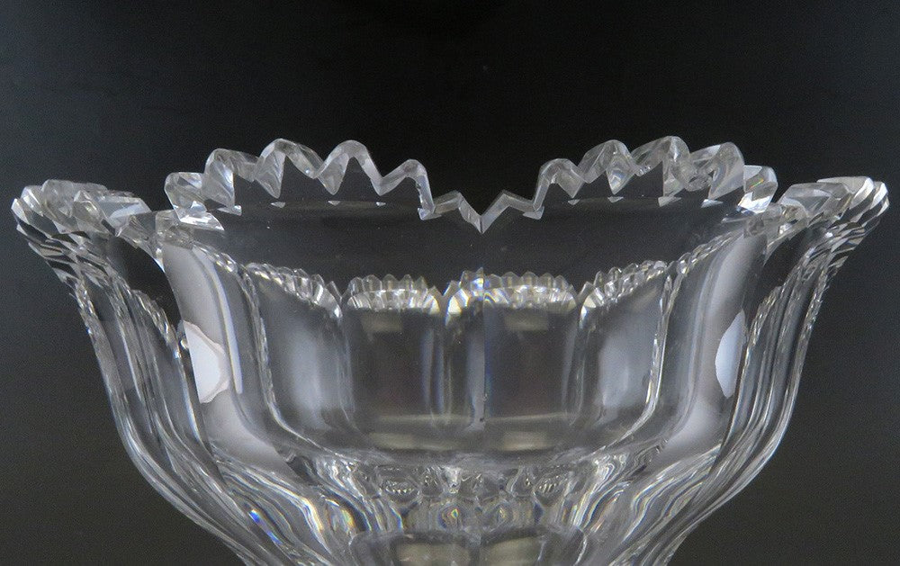 Antique ABP or Irish Cut Crystal Glass Compote Pedestal Bowl or Dish