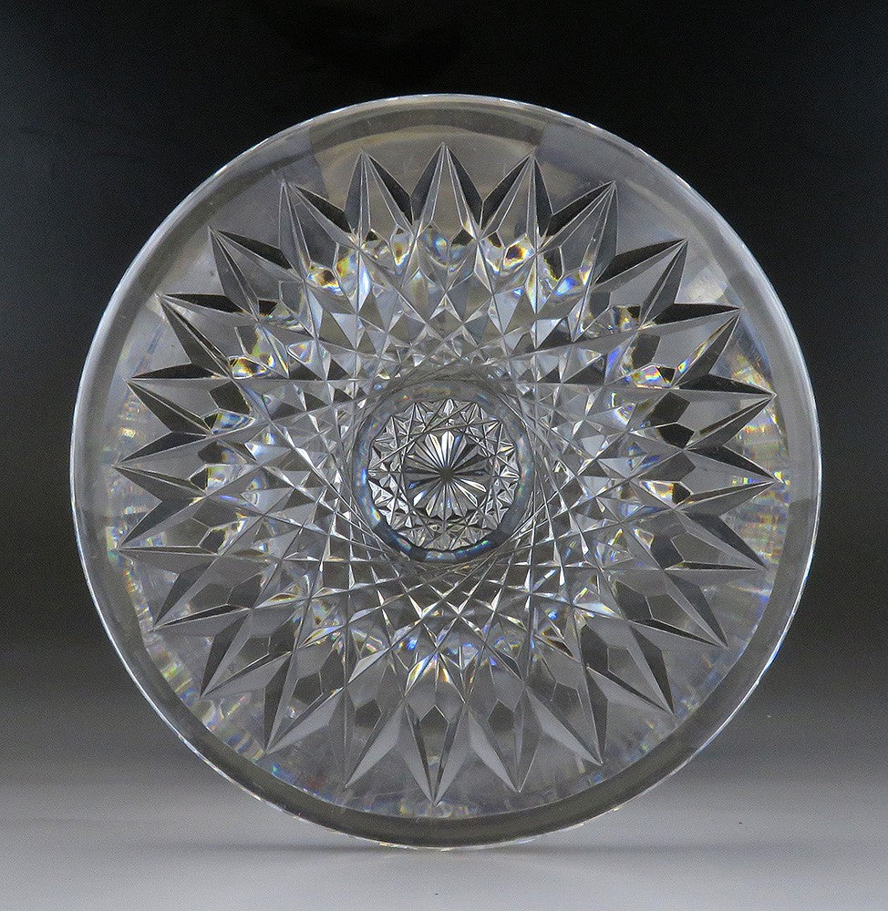 Antique ABP or Irish Cut Crystal Glass Compote Pedestal Bowl or Dish