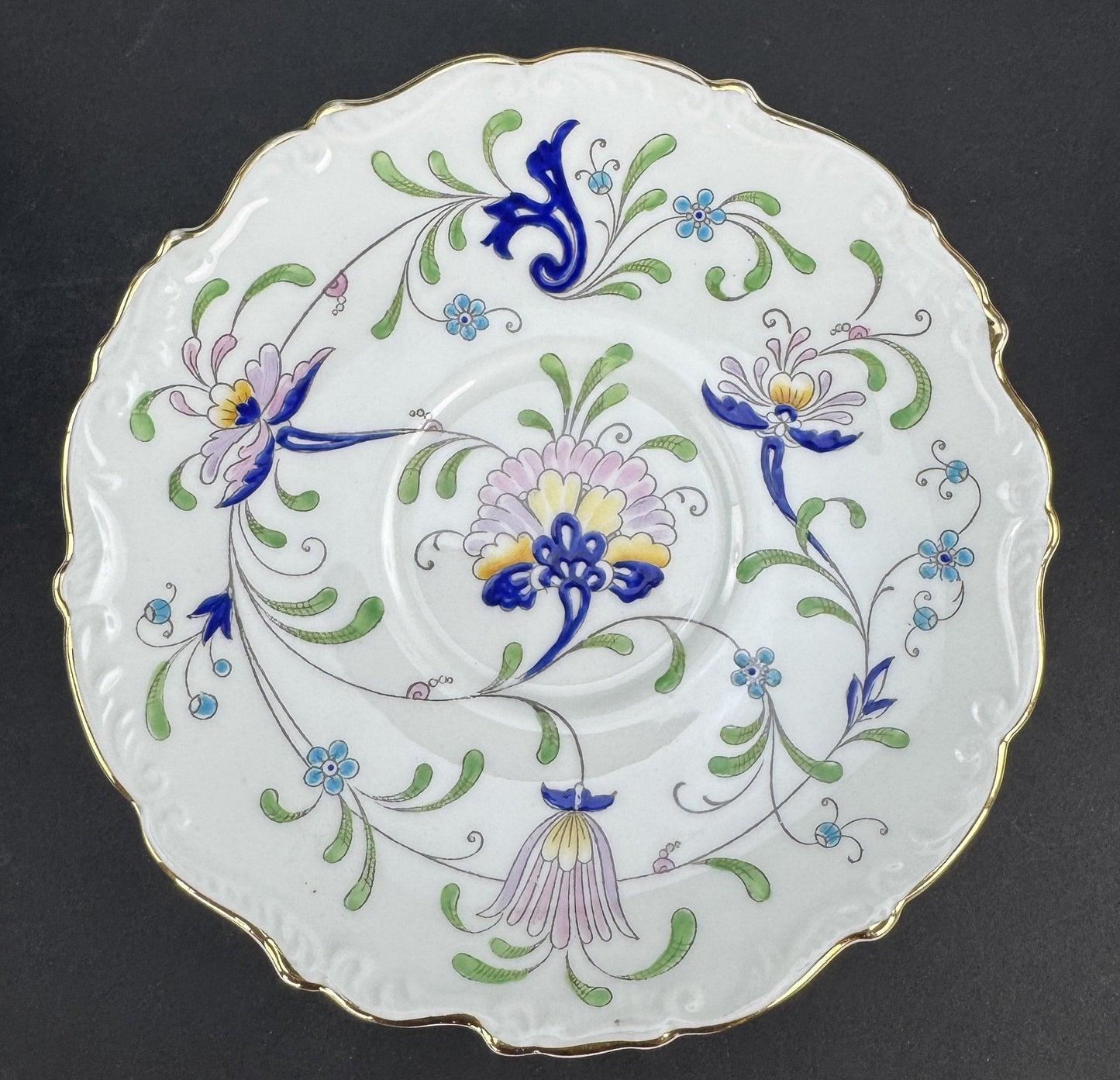 12 Coalport Fanfare Japan 2 Handle Bullion Soups with Under Plates