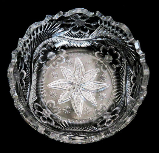 Incredible Hand Made Libbey American Brilliant Cut Glass Bowl Crystal