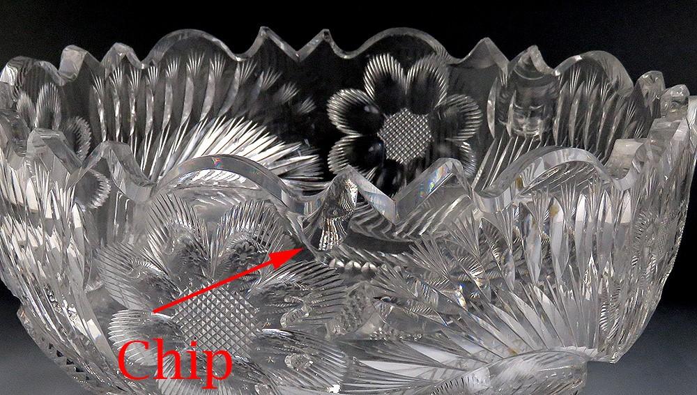 Incredible Hand Made Libbey American Brilliant Cut Glass Bowl Crystal