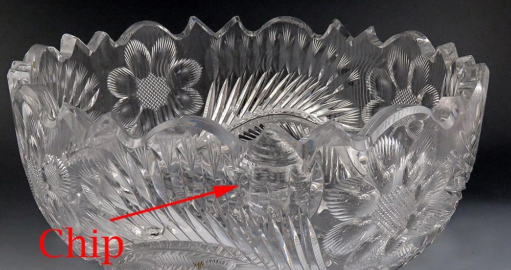 Incredible Hand Made Libbey American Brilliant Cut Glass Bowl Crystal