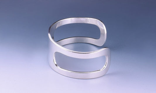 Stunning Contemporary Sterling Silver 7" Cuff Bracelet