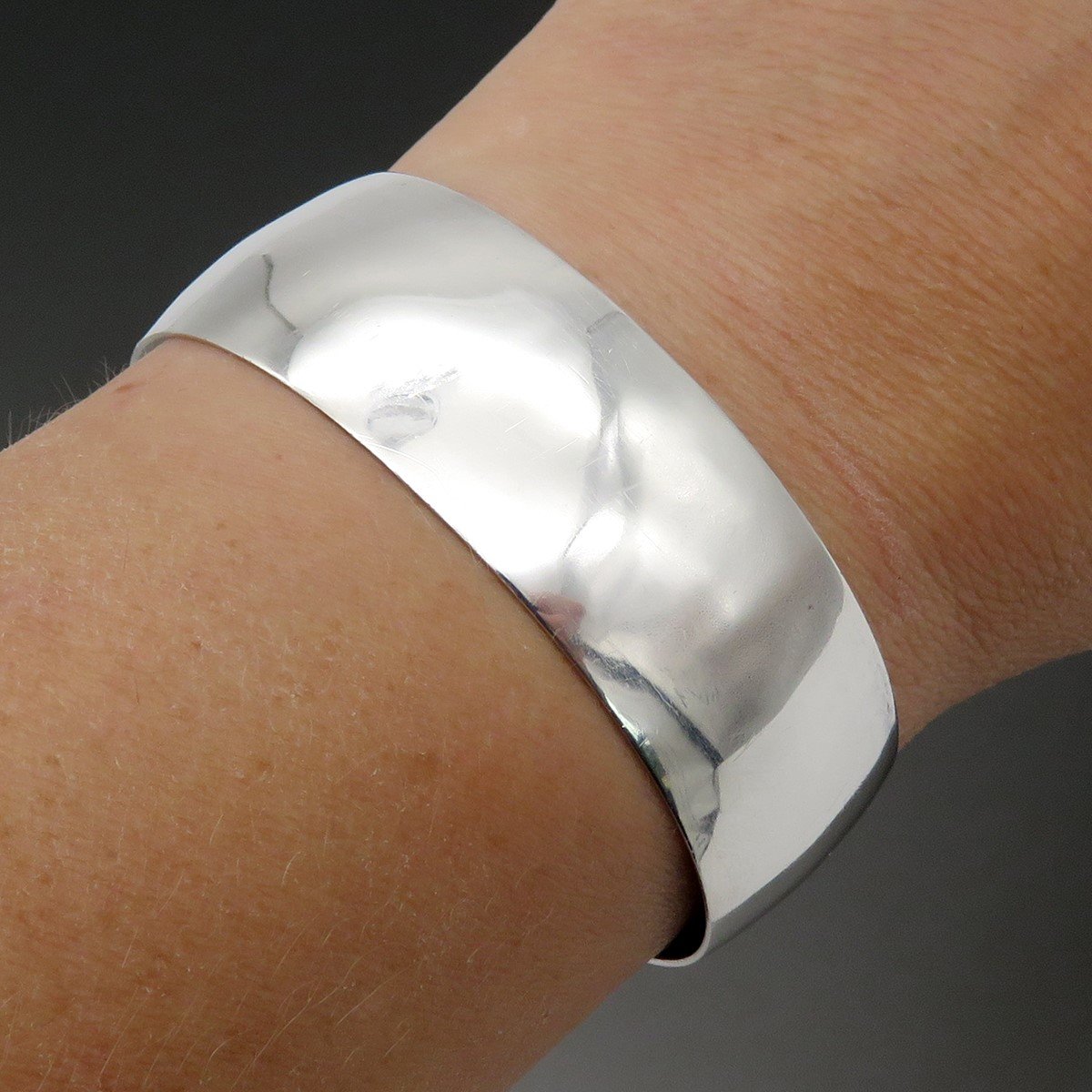 Vintage Danecraft Sterling Silver Classic Wide 3/4" Band Cuff Bracelet