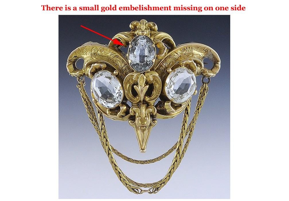 Lovely Victorian 14k Gold Aquamarine Brooch/Pendant