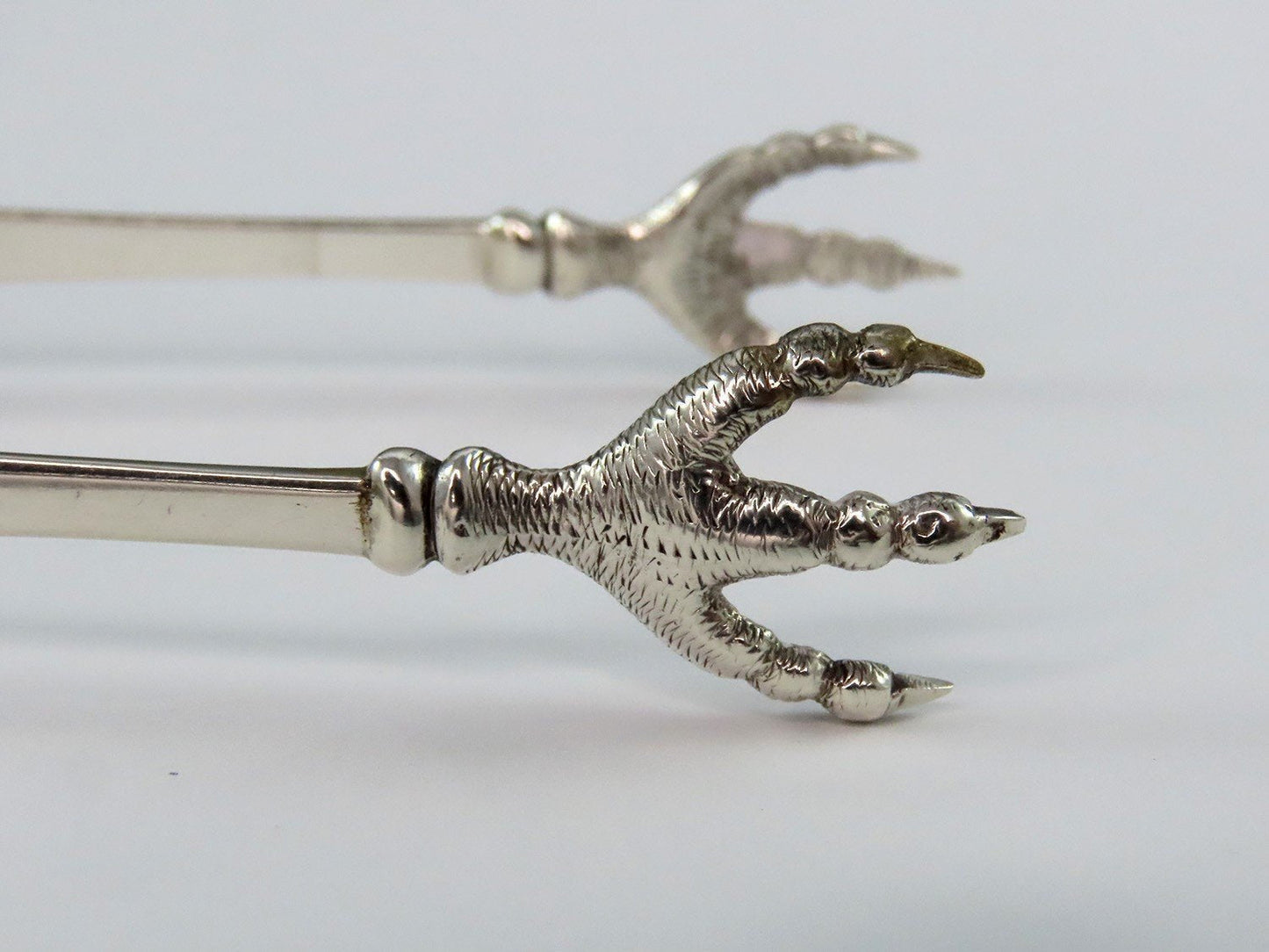 Great Pair c1820s American Coin Silver Sugar Nips Tongs by Pardon Miller