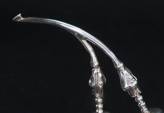 Vintage Mexican Sterling Silver F Ramirez Bell Pair Squash Blossom Style 5" Tall