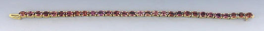 Stylish ~15ct Garnet & 14k Gold Bracelet