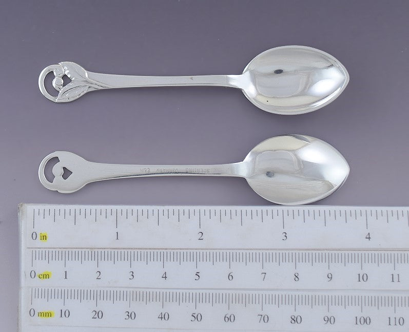 Great set 7 Danish Sterling Silver Demitasse Spoons