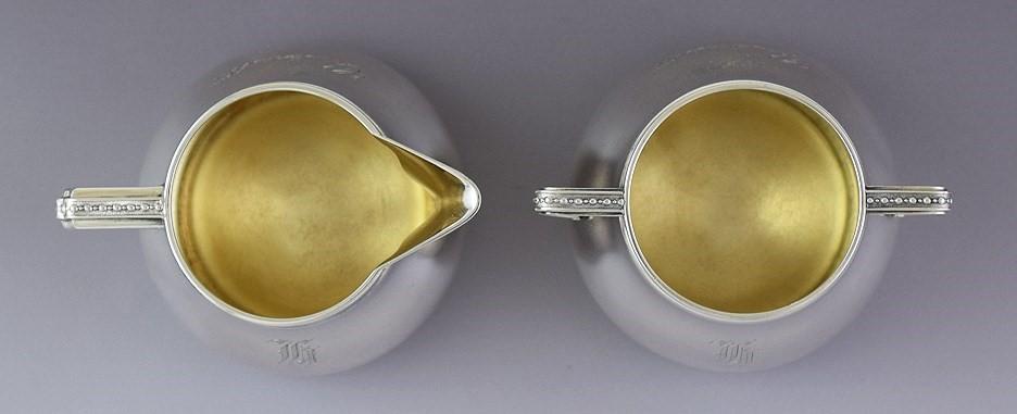 Antique c1877 Fantastic American Sterling Silver 3pc Bachelor Demitasse Tea Set