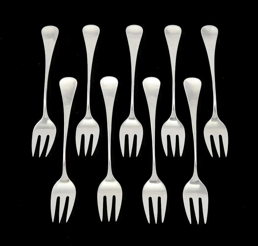 9 Vintage Sterling Silver Sorensen Patricia Art Moderne Salad/Lunch Forks 6 3/4"