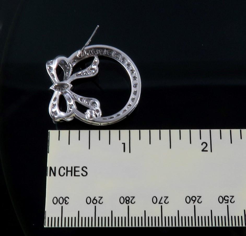 Stunning VTG Platinum ~.94ct Diamond Ribbon Bow Wreath Pin Brooch
