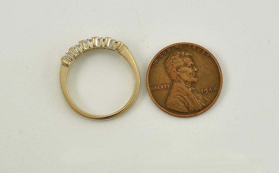 Lovely Genuine Diamond and 14K Yellow Gold Ring/Brand Size 6.5