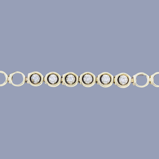 Stylish 14k Yellow Gold & ~.50ct Diamond Bracelet