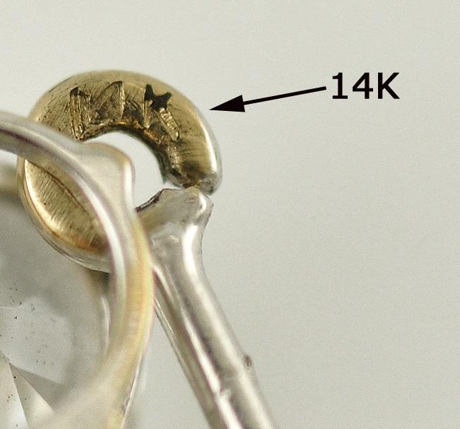Lovely 14k Gold Cubic Zirconia Earrings Rhodium Plated Very Sparkly CZ